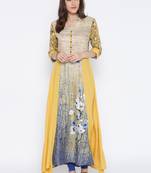 Shree Women Yellow Rayon Printed Kurta