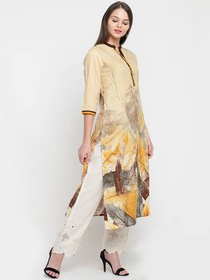 Shree Women Mustard Liva Printed Kurta 4