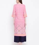 Shree Women Pink Rayon Printed Kurta