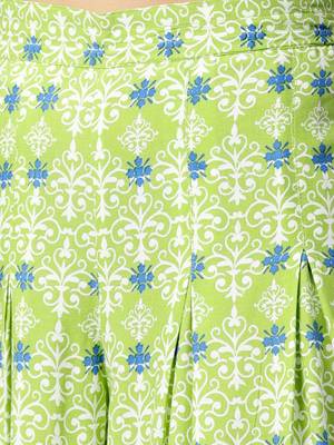 Shree Women Off-White & Green Rayon Printed Kurta Set 4