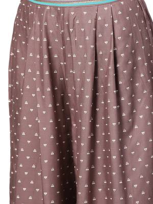 Shree Women Blue & Mauve Rayon Printed Kurta Set 4