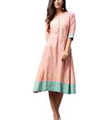 Shree Women Pink Poly Viscose Printed Dress