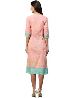 Shree Women Pink Poly Viscose Printed Dress 2