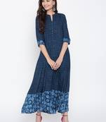 Shree Women Navy Liva printed dress