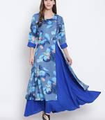 Shree Women Blue Liva Printed Dress