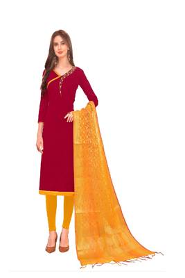 Maroon embroidered cotton salwar 1