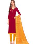 Maroon embroidered cotton salwar