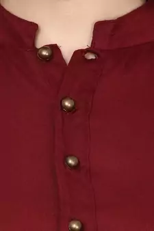 Maroon Plain Rayon Long Kurtis