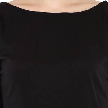 Black Plain Rayon Long Kurtis 5
