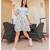White Butterfly Print Short Dress