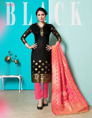 Black embroidered cotton salwar 1