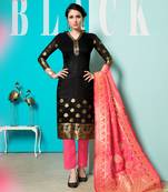 Black embroidered cotton salwar