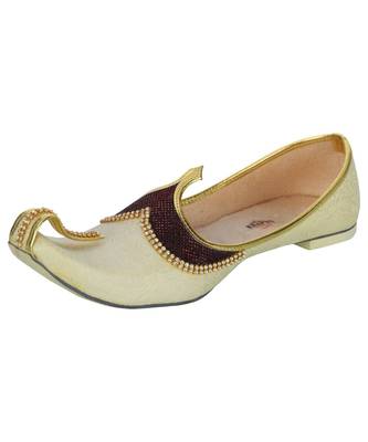 Men's Gold Maroon Glitz Mojaris 3