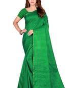 Green Plain Art Silk Saree With Blouse