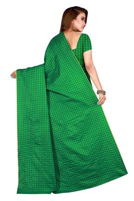 Green Plain Art Silk Saree With Blouse 2
