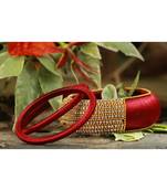 Maroon bangles-and-bracelets