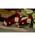 Maroon bangles-and-bracelets