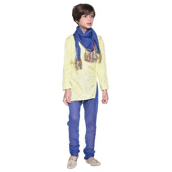 Blue Printed Cotton Boys Kurta Pyjama 4