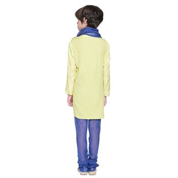 Blue Printed Cotton Boys Kurta Pyjama 5