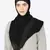 Black Band Plain  Black Hijab