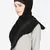 Black Band Plain  Black Hijab