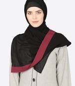 Maroon Band Plain Black Hijab