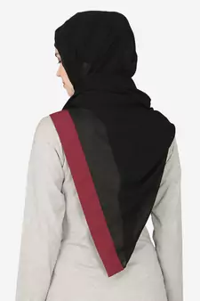 Maroon Band Plain Black Hijab