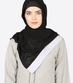 Sky Blue Band Plain Black Hijab