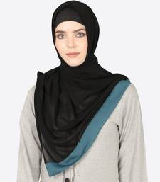 Teal Band Plain Black Hijab