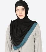 Teal Band Plain Black Hijab