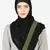Olive Green Band Plain Black Hijab