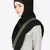 Olive Green Band Plain Black Hijab