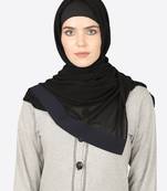 Navy Blue Band Plain Black Hijab