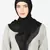 Navy Blue Band Plain Black Hijab