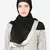 Silver Band Plain Black Hijab