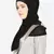 Silver Band Plain Black Hijab