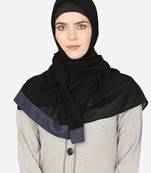 Blue Band Plain Black Hijab