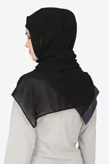 Blue Band Plain Black Hijab