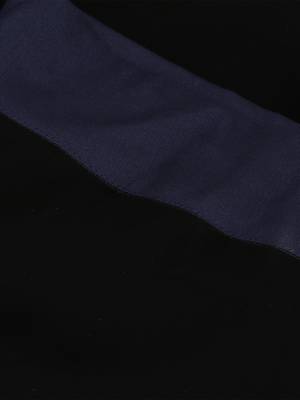 Blue Band Plain Black Hijab 4