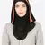 Orange Band Plain Black Hijab