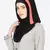 Orange Band Plain Black Hijab