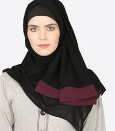 Maroon Band Plain Black Hijab