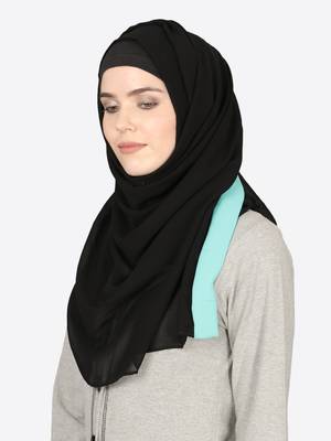 Aqua Band Plain Black Hijab 2