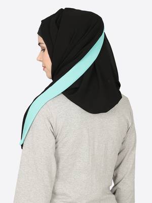 Aqua Band Plain Black Hijab 3