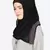 Purple Band Plain Black Hijab
