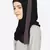 Purple Band Plain Black Hijab