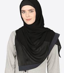 Navy Band Plain Black Hijab