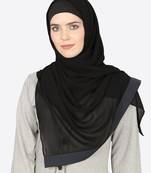 Navy Band Plain Black Hijab