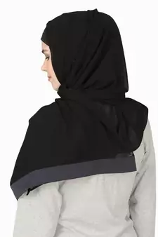 Navy Band Plain Black Hijab