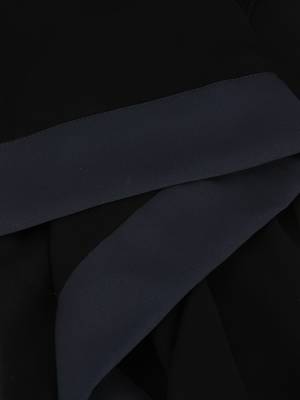Navy Band Plain Black Hijab 4